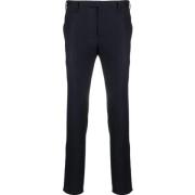 Blauwe Wol Slim Fit Broek PT Torino , Blue , Heren