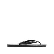 Zwarte Casual Open Platte Slides Roberto Cavalli , Black , Heren