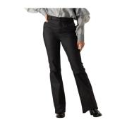 Zwarte Flared Denim Jeans Minus , Black , Dames