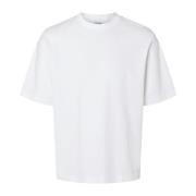 Casual T-shirt met korte mouwen Selected Homme , White , Heren