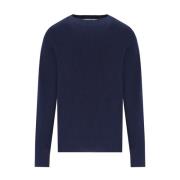 Blauwe Wol Crewneck Trui Amaránto , Blue , Heren