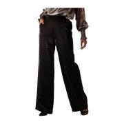 Elegante Zwarte Broek voor Vrouwen Nukus , Black , Dames