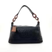 Pre-owned Leather chanel-bags Chanel Vintage , Black , Dames