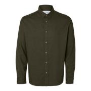 Slim Fit Overshirt met klassieke kraag Selected Homme , Green , Heren