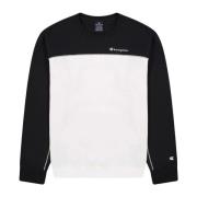 Fleece Sweatshirt met Ronde Hals in Kleurblok Champion , Black , Heren