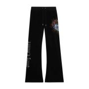 Zwarte Fluweel Flare Sweatpants Juicy Couture , Black , Dames