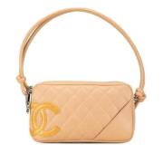 Pre-owned Leather handbags Chanel Vintage , Beige , Dames