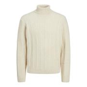 Luxe Alpaca Wol Gebreide Trui Jack & Jones , White , Heren