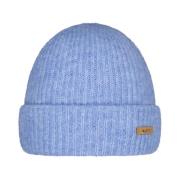 Zachte Geribbelde Beanie Muts Barts , Blue , Dames