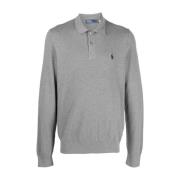 Casual Lange Mouw Polo Shirt Grijs Polo Ralph Lauren , Gray , Heren