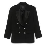 Casual Zwarte Blazer Pinko , Black , Dames