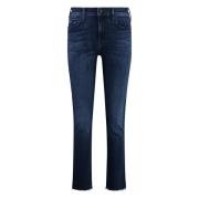 Gescheurde zoom cropped jeans Mother , Blue , Dames