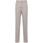 Beige Wol Broek Taps Toelopende Pijp Incotex , Beige , Heren