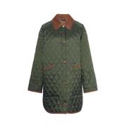 Gewatteerde Groene Jas Oversize Model Barbour , Green , Dames