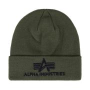 Klassieke 3D Beanie Muts Alpha Industries , Green , Heren