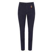 Blauwe Slim Fit Katoenen Broek Manuel Ritz , Blue , Heren