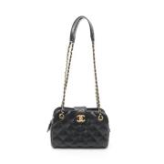 Pre-owned Leather chanel-bags Chanel Vintage , Black , Dames