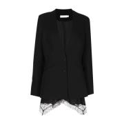 Zwarte Crepe Combo Casual Blazer Simkhai , Black , Dames