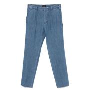 Blauwe Katoenen Denim Tapered Leg Jeans Brioni , Blue , Heren