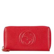 Pre-owned Leather wallets Gucci Vintage , Red , Dames