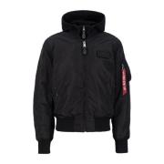 Slim Fit Bomberjack met Afneembare Capuchon Alpha Industries , Black ,...