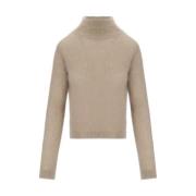 Mohair Wolmix Grijs Gebreide Trui Cruna , Beige , Dames