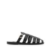 Zwarte koeienleren casual sandalen Ancient Greek Sandals , Black , Dam...