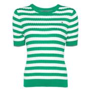 Groene Katoenen T-shirt met korte mouwen Tommy Hilfiger , Green , Dame...