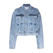 Blauwe Denim Bomberjack Axel Arigato , Blue , Dames