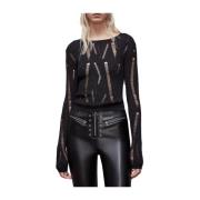 Zwarte trui met gescheurde details Patrizia Pepe , Black , Dames