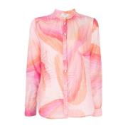 Droomprint Voile Lange Mouw Shirt Forte Forte , Pink , Dames