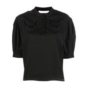 Zwarte Casual Korte Mouw Shirt See by Chloé , Black , Dames