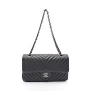 Pre-owned Leather chanel-bags Chanel Vintage , Black , Dames