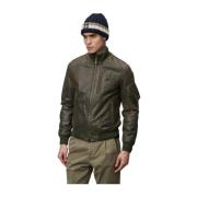 Leren Bomberjack Blauer , Green , Heren