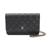 Pre-owned Leather crossbody-bags Chanel Vintage , Black , Dames