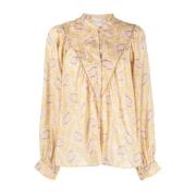 Maanprint Casual Blouse Geel Forte Forte , Yellow , Dames