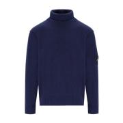 Blauwe Wollen Turtleneck Trui met Lens C.p. Company , Blue , Heren