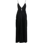 Zwarte Katoenen Midi Jurk Simkhai , Black , Dames