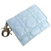 Pre-owned Leather wallets Dior Vintage , Blue , Dames