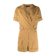 Denim Playsuit in Bruin Balmain , Brown , Dames