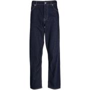 Indigo Denim Tapered Jeans Maison Kitsuné , Blue , Heren