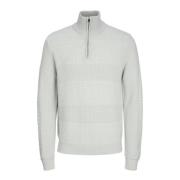 Moderne Twist Half-Zip Gebreide Trui Jack & Jones , Gray , Heren