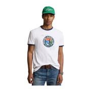 Wit katoenen T-shirt met print Ralph Lauren , White , Heren