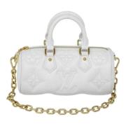 Pre-owned Leather louis-vuitton-bags Louis Vuitton Vintage , White , D...