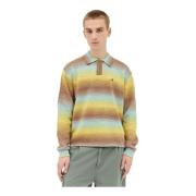 Ombre Polo Sweater Wolmix Gebreid Awake NY , Yellow , Heren