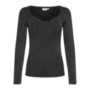 Zwarte Glanzende Blouse Dagnysz Stijl Saint Tropez , Black , Dames