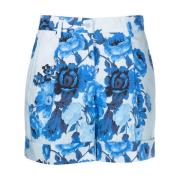 Blauwe Katoenen Elegante Shorts P.a.r.o.s.h. , Blue , Dames