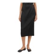 Elegante Geplooide Midi Rok Issey Miyake , Black , Dames