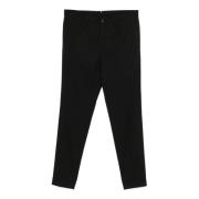 Zwarte Wolmix Getailleerde Broek Incotex , Black , Heren