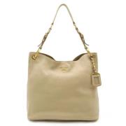 Pre-owned Leather shoulder-bags Prada Vintage , Beige , Dames